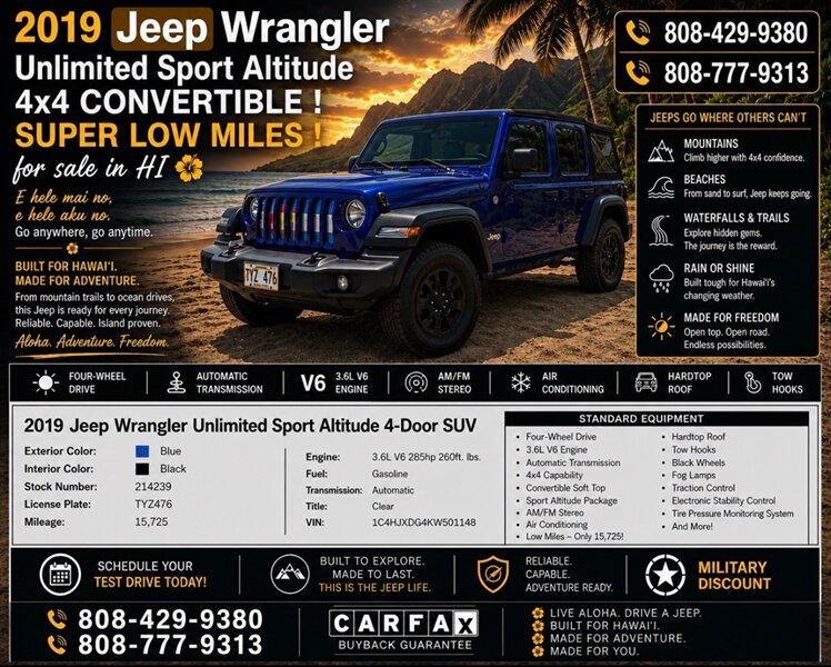 2019 Jeep Wrangler Unlimited Sport Altitude