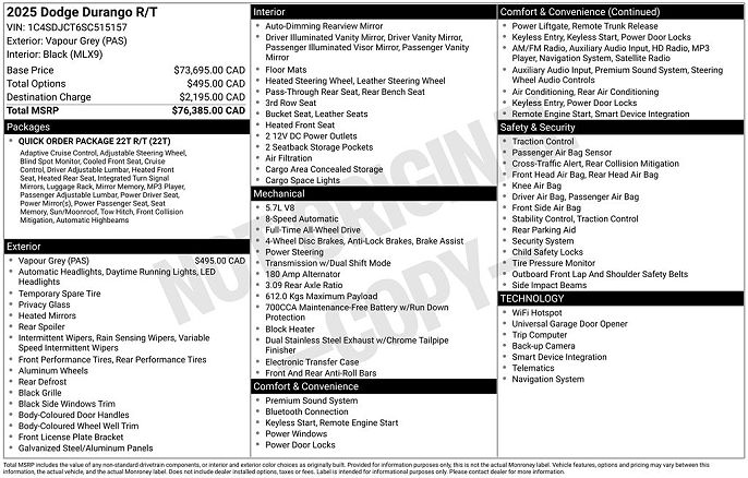 2025 Dodge Durango R/T Plus