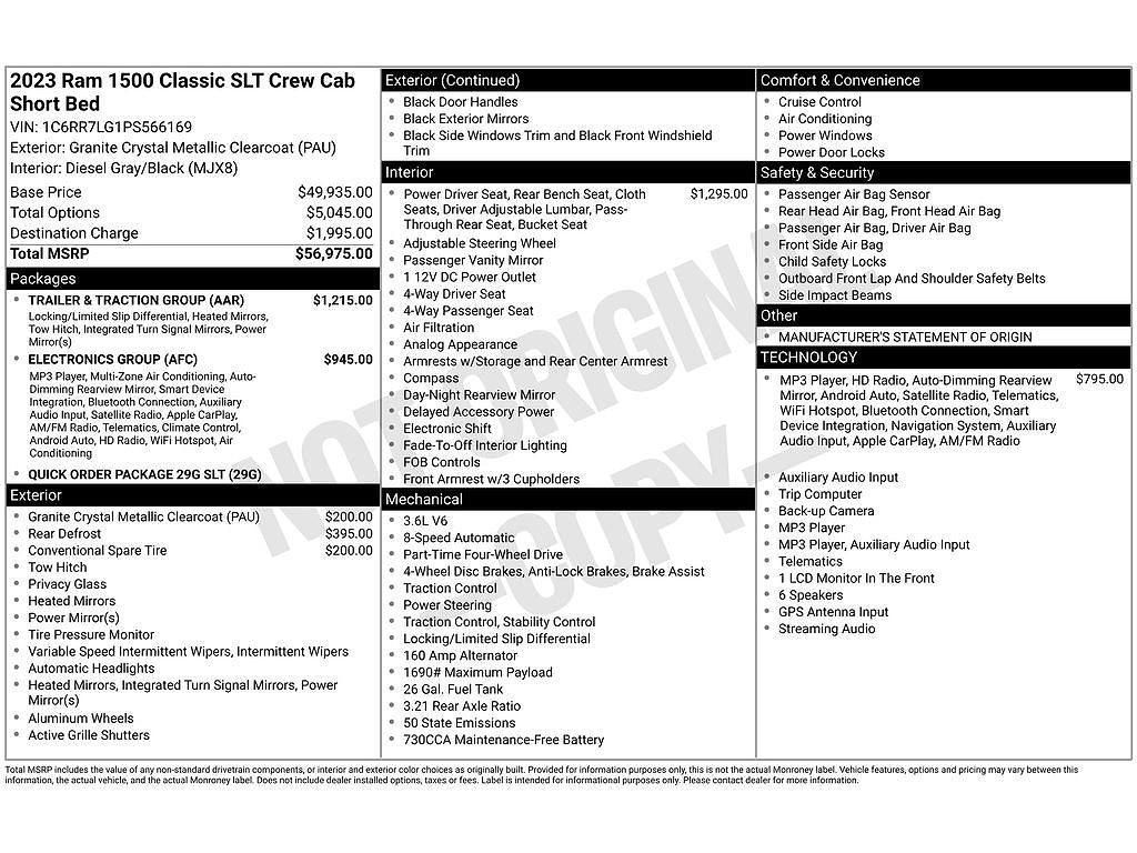 2023 Ram 1500 Classic SLT Fleet