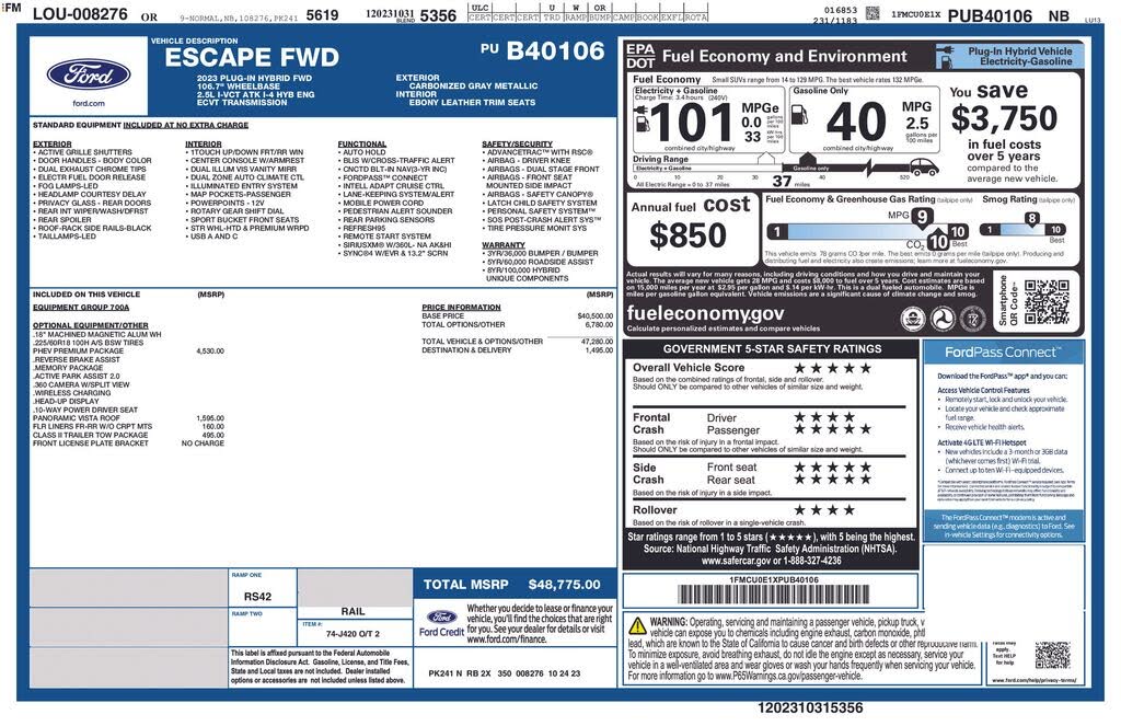 2023 Ford Escape Plug-In Hybrid Plug-In Hybrid