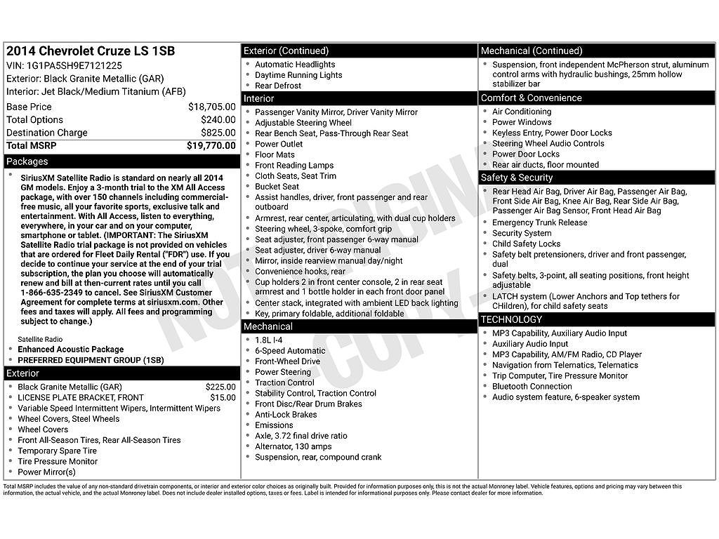 2014 Chevrolet Cruze LS