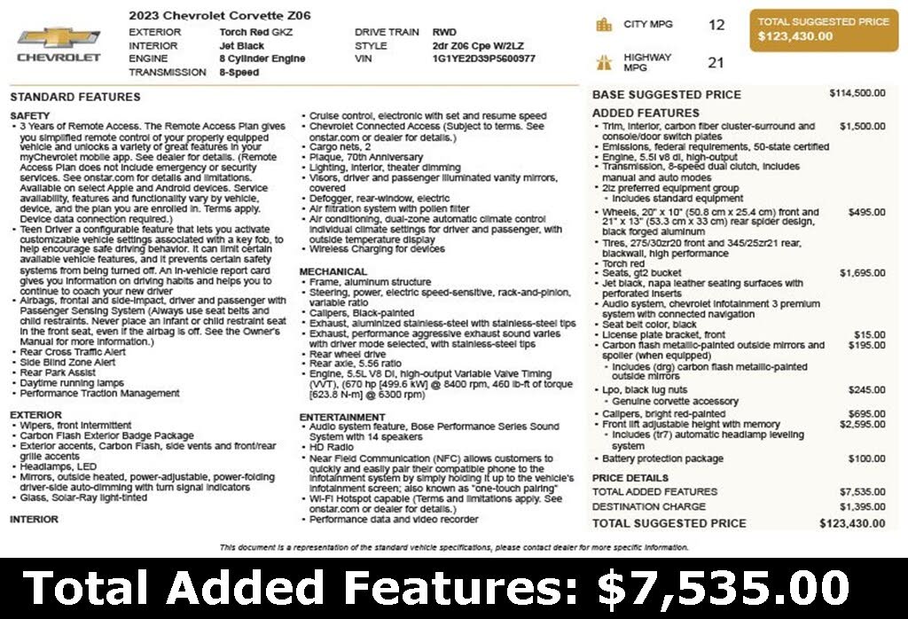 Vehicle Image 4 of 121 for 2023 Chevrolet Corvette