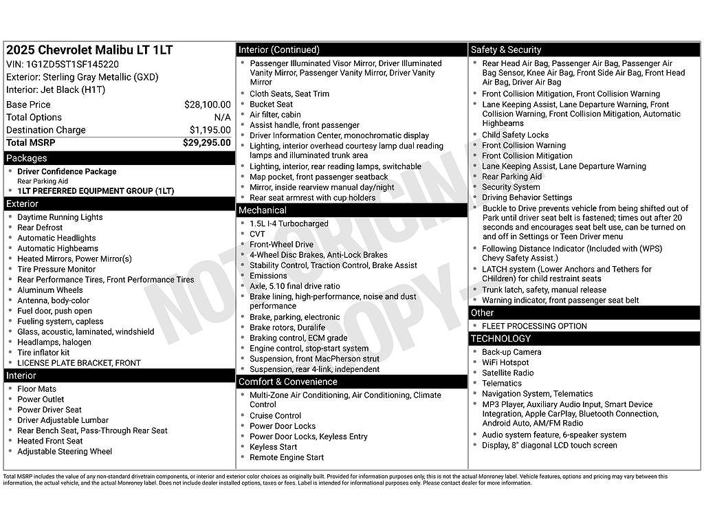 2025 Chevrolet Malibu 1LT