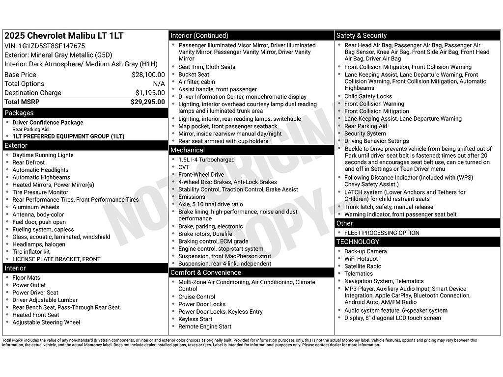 2025 Chevrolet Malibu 1LT