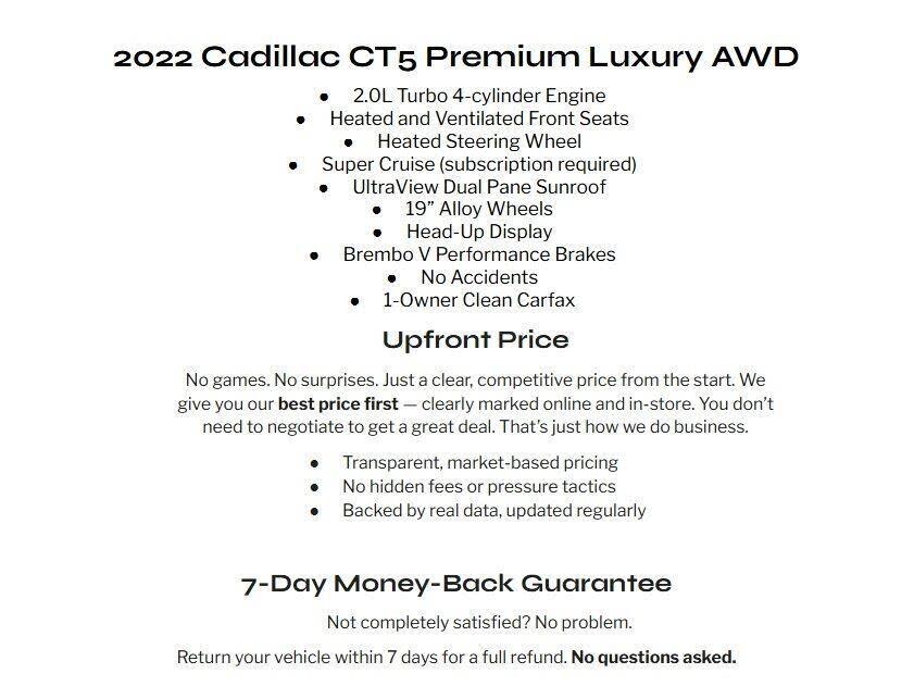 2022 Cadillac CT5 Premium Luxury