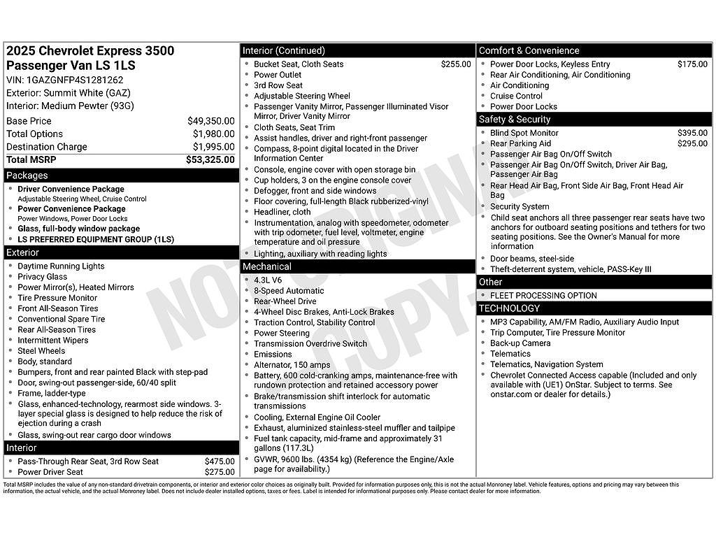 2025 Chevrolet Express LS 3500