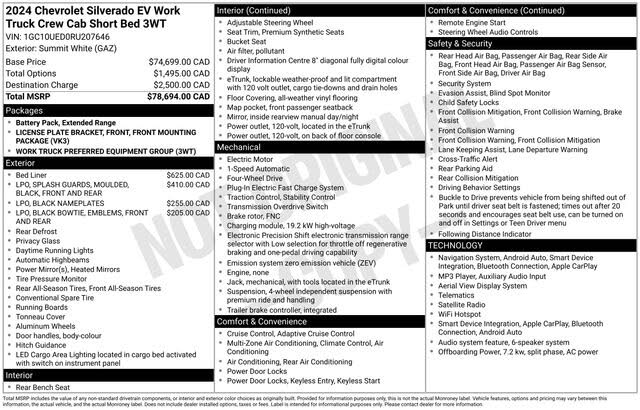 2024 Chevrolet Silverado EV Work Truck Fleet