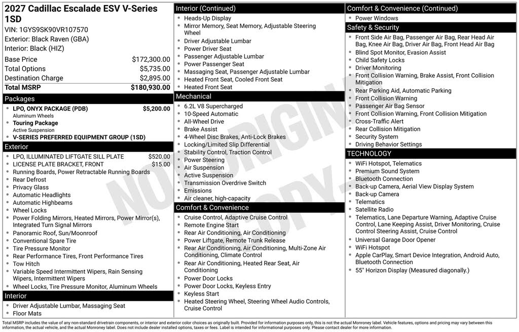 2027 Cadillac Escalade-V V