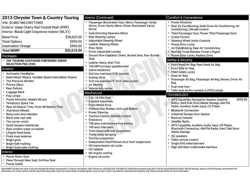 2013 Chrysler Town & Country Touring