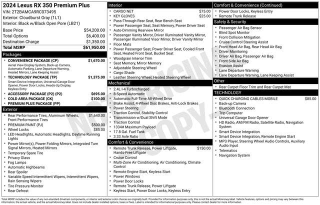 2024 Lexus RX 350 Premium Plus