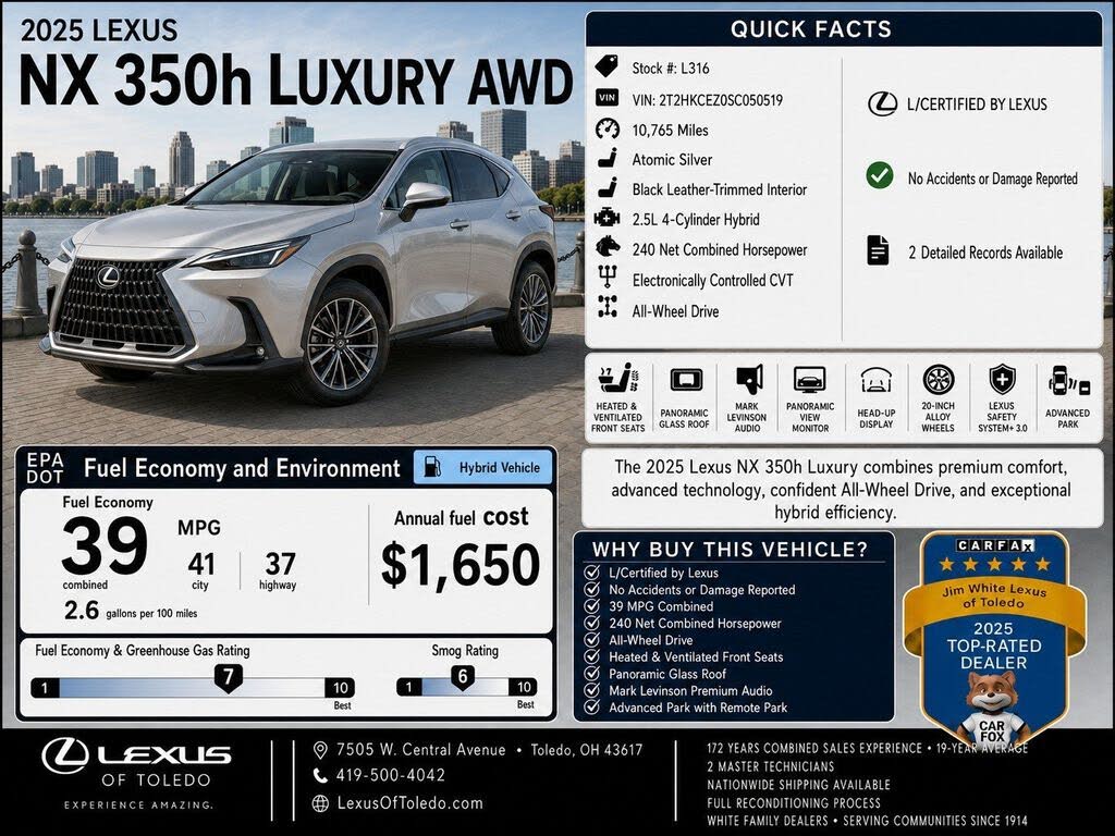 2025 Lexus NX 350h 350h Luxury