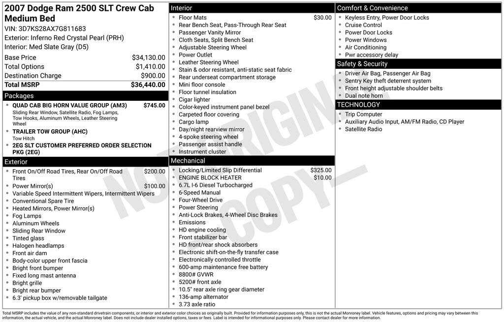 2007 Dodge Ram Pickup 2500 SLT