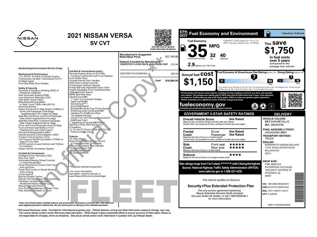 2021 Nissan Versa SV
