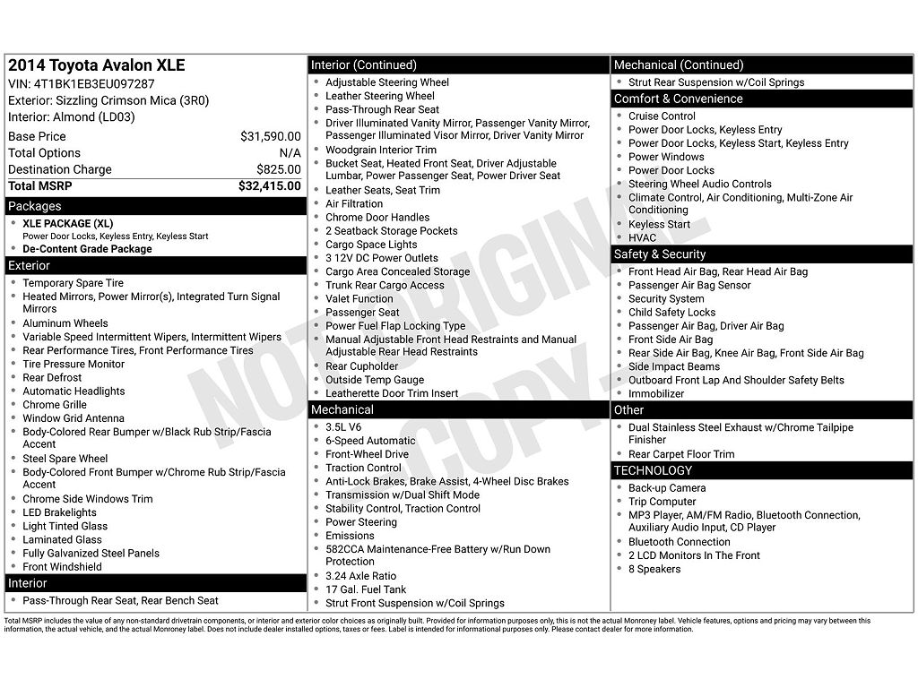 2014 Toyota Avalon XLE