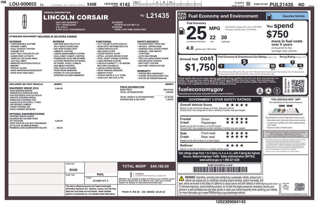 2023 Lincoln Corsair Reserve