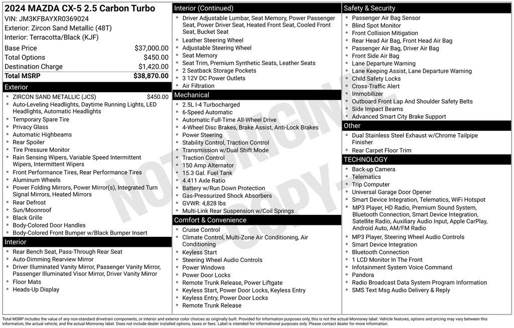 2024 Mazda CX-5 2.5 Carbon Turbo