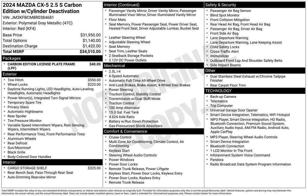 2024 Mazda CX-5 2.5 S Carbon Edition
