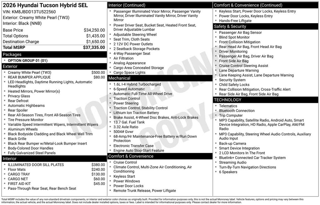 2026 Hyundai Tucson Hybrid Hybrid SEL