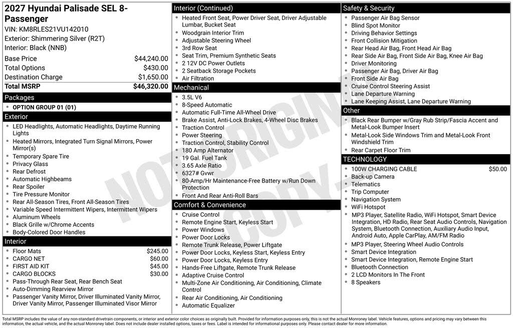 2027 Hyundai Palisade SEL