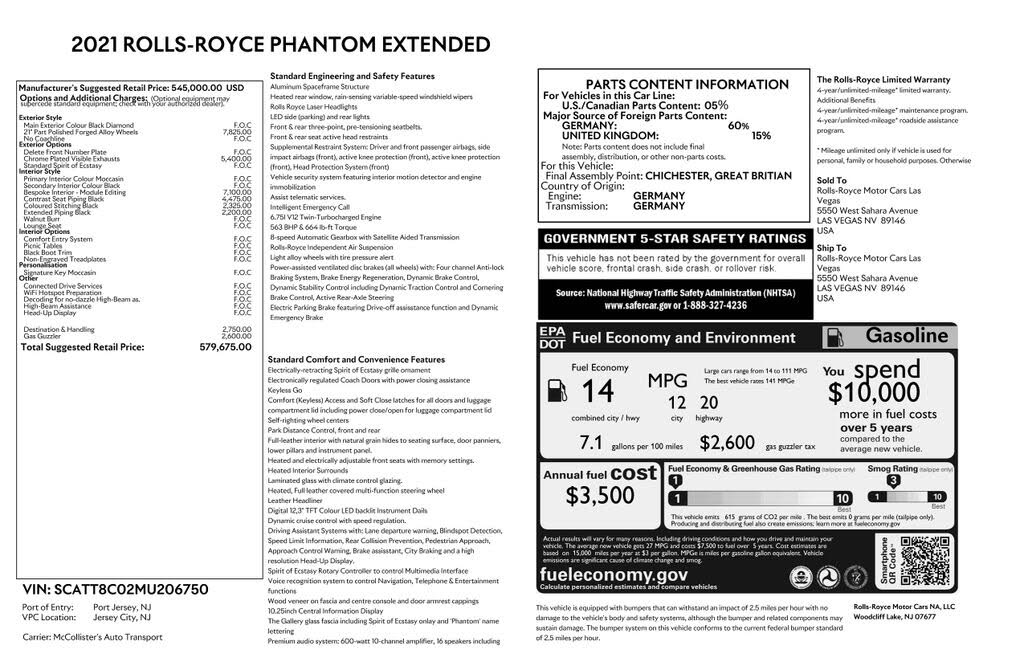 2021 Rolls-Royce Phantom EWB