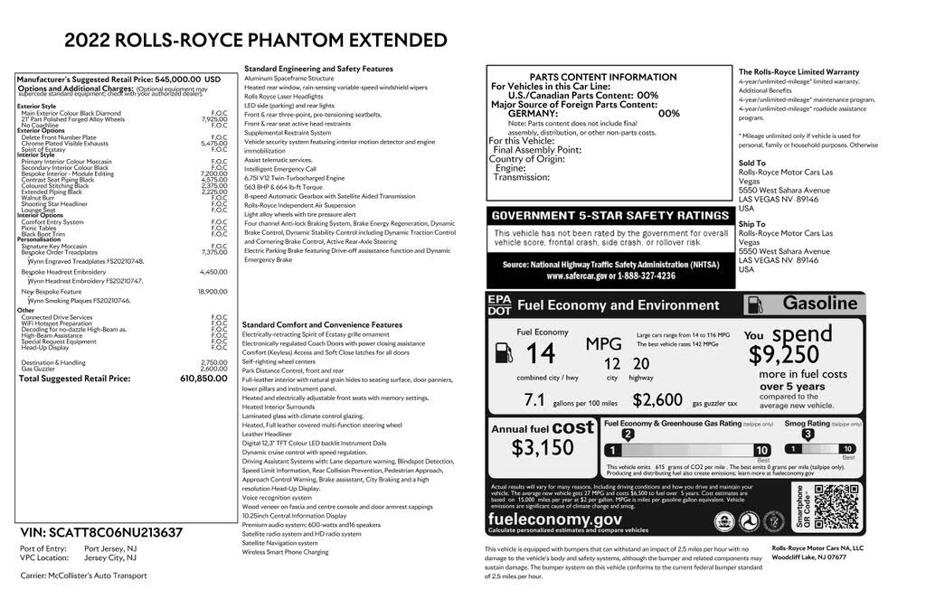 2022 Rolls-Royce Phantom EWB
