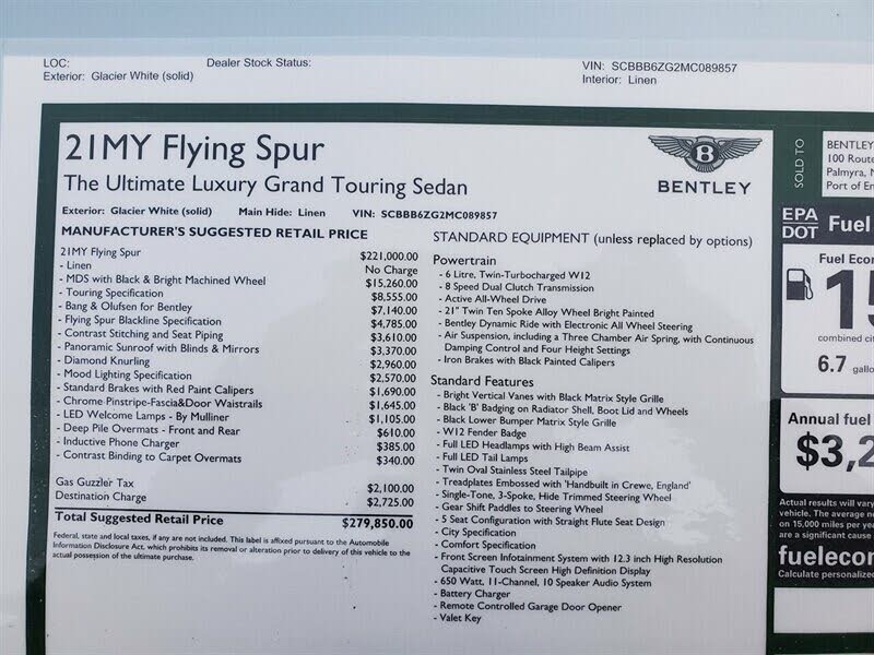 Vehicle Image 156 of 250 for 2021 Bentley Flying Spur