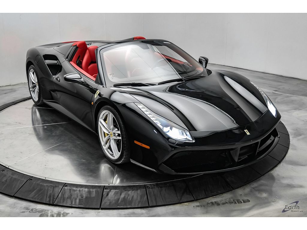 2018 Ferrari 488 Spider Front Lift Shields Carbon Fiber S/W + LEDs Carbon
